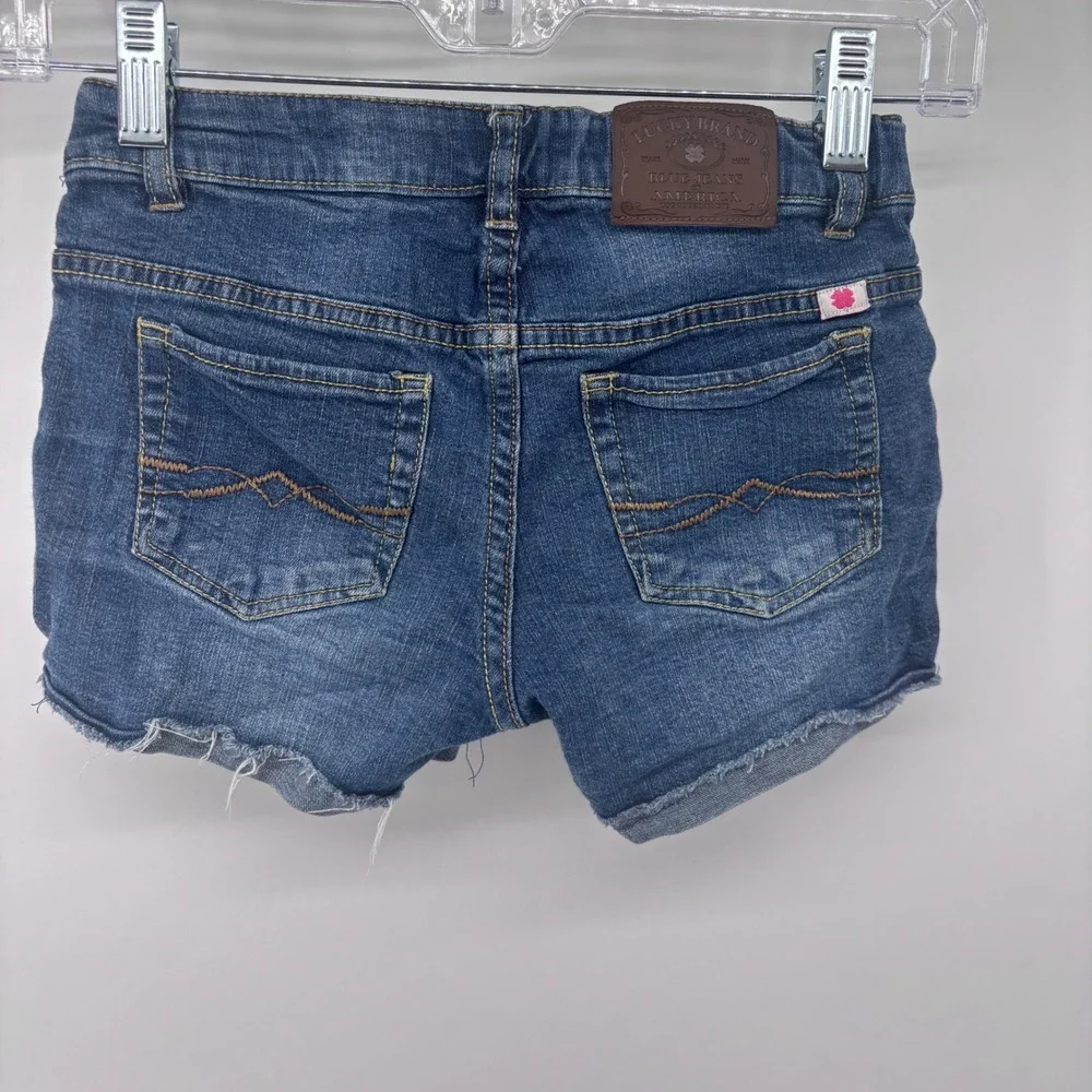 Lucky Brand Girls' Blue Denim Ripped Distressed Jean Shorts Size 8‎